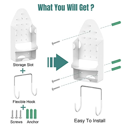 Morden Ms 2 Pack Ironing Board Hanger Wall Mount(White+ Black #TOP2