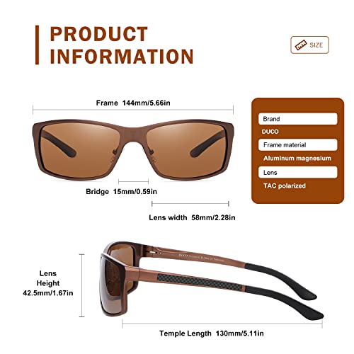 DUCO Sunglasses Men Polarized Sports Sunglasses for Driving Golfing Fishing Shades UV400 Protection 82022