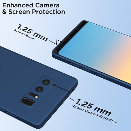 Image of Outlouders Back Cover for Samsung Galaxy Note 8 | Camera Protection | Durable Soft Matte Silicone Bumper Case (Blue)