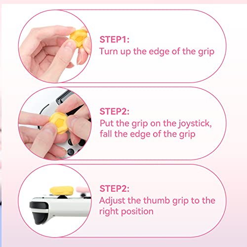 Geekshare Cute Silicone Joycon Thumb Grip Caps, Joystick Cover Compatible With Nintendo Switch / Oled / Switch Lite,4Pcs -- Cream Heart #TOP3