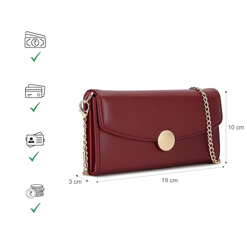 Image of Fastrack Women's Linklet Clutch | Detachable Chain, Card & Cash Slots, Magnetic Flap | Modern Evening Bag | 6 Months Warranty