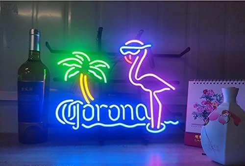 Letrero de neón de cristal real Corona Marco de metal 42X32CM decoración Luz Cerveza Bar Pub Garaje