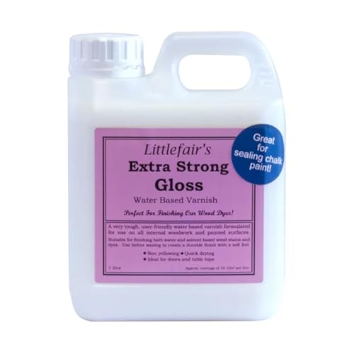 Littlefair's Varnish for Wood - 1ltr - X Strong & Fast Drying Wood Varnish - Water Based Interior Polyurethane Wood Finish - Lacquer Clear Coat for Wood - Clear Coating Wood Protector - Gloss