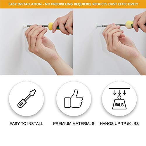 image for JOBET Plastic Self-Drilling Drywall Anchors, 60PCs Threaded Wall Ancho