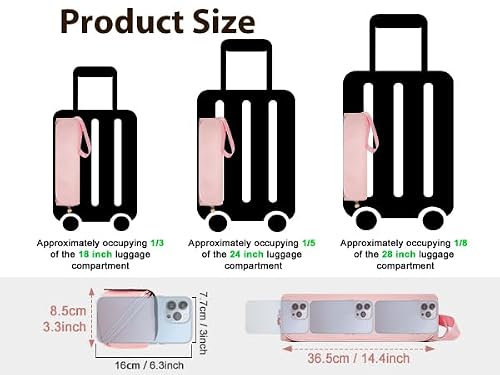 SS 2 in 1 Hair Tools Travel Bag with Heat Resistant Mat, Flat Iron Travel Case for Curling Iron, Hair Straightener, Fat iron, Waterproof Toiletry bag for Women, Pink — view 4