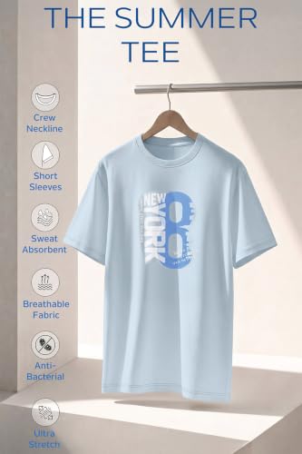 Image of Van Heusen Men's Athleisure Graphic T-Shirt - Comfortable Crew Neck| Soft Breathable Cotton Blend | Casual Wear Style | Summer Favorite | Style 60054