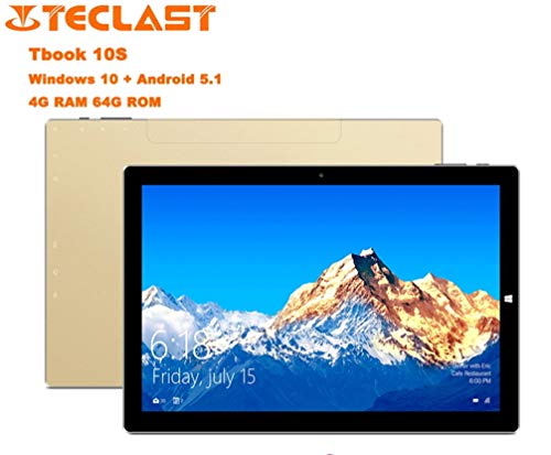 Amazon Com Teclast Tbook 10s 10 1 2 In 1 Tablet Pc Intel Cherry Trail X5 Quad Core Windows 10 Android 5 1 1910 4gb 64gb Computers Accessories