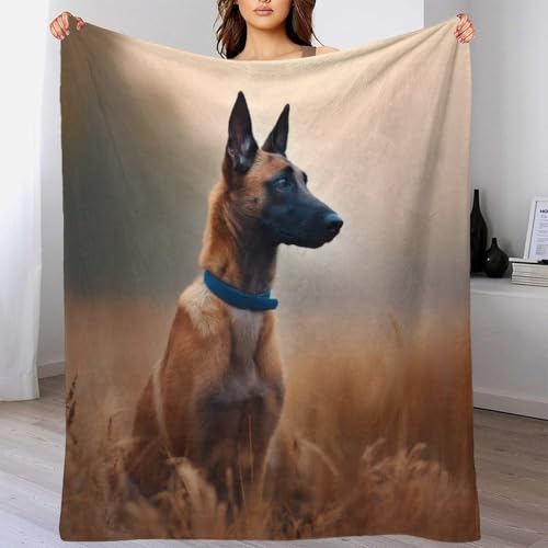 Couverture lit microfibre 60x80inch avec grand portrait de chien - 4