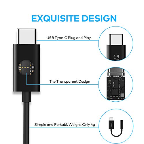 Meizu Amplificador de fone de ouvido MasterHIFI, conversor de áudio D/A, USB C para adaptador de con