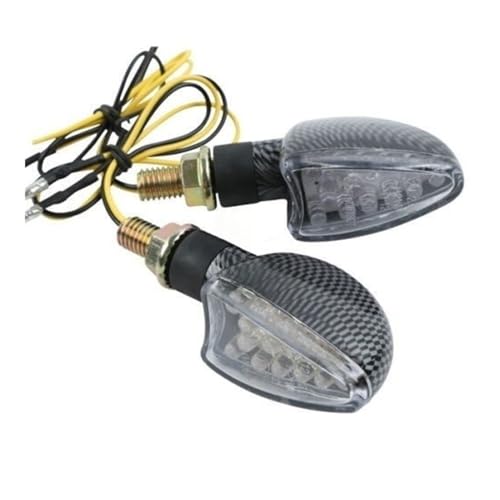 Clignotants moto LED universels en fibre de carbone à lentille lumineuse pour motards