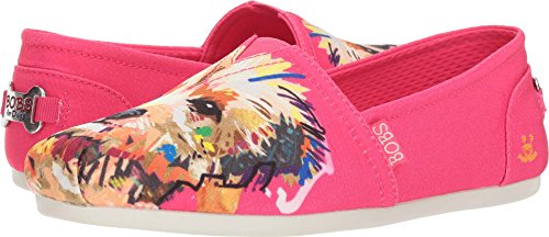 Skechers BOBS Women's BOBS Plush-Breeds Ballet Flat, Fuchsia-Big Smooch, 6.5 M US