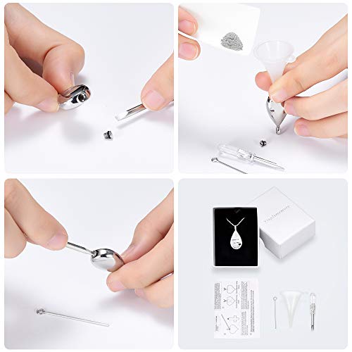 Carved Teardrop Keepsake Ashes Necklace Urn Pendant Cremation Memorial Jewelry Always In My Heart #TOP4