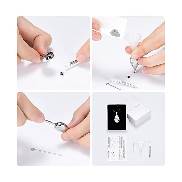 Yinplsmemory-Carved-Teardrop-Keepsake-Ashes-Necklace-Urn-Pendant-Cremation-Memorial-Jewelry Carved Teardrop Keepsake Ashes Necklace Urn Pendant Cremation Memorial Jewelry Always in my heart