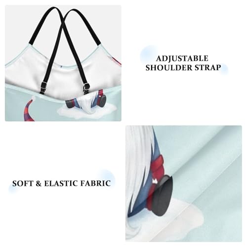 Cute Christmas Gnome Girls' Swimwear with Adjustable Shoulder Strap, Beach Swim Suits Kids, 3-103