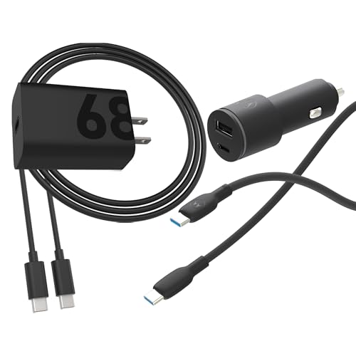 Motorola TurboPower 45W Dual Port Car Charger + 68W Charger + 2m Black Silicone Cable