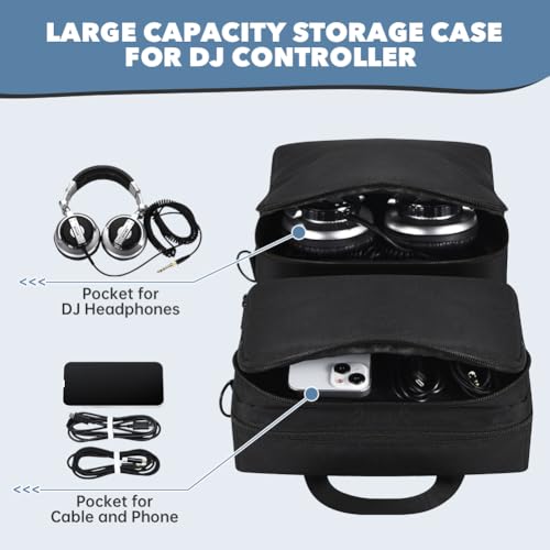 Janjunsi Tragetasche DJ Controller Tasche für Pioneer DDJ-200 / DDJ-WeGO4, für AlphaTheta DDJ-FLX 2, für Hercules Inpulse 200/200 MK2 DJ Controller Reisetransporthülle mit Schultergurt
