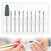 Nail Drill Bit Set, 10 Pcs Russian Manicure Drill Bits Mini Sanding Bands for Nail Drills Diamond Nails Drills Bits Professional Cuticle Removal Bit Rotary Burrs Diamond Manicure Set for Home Salon