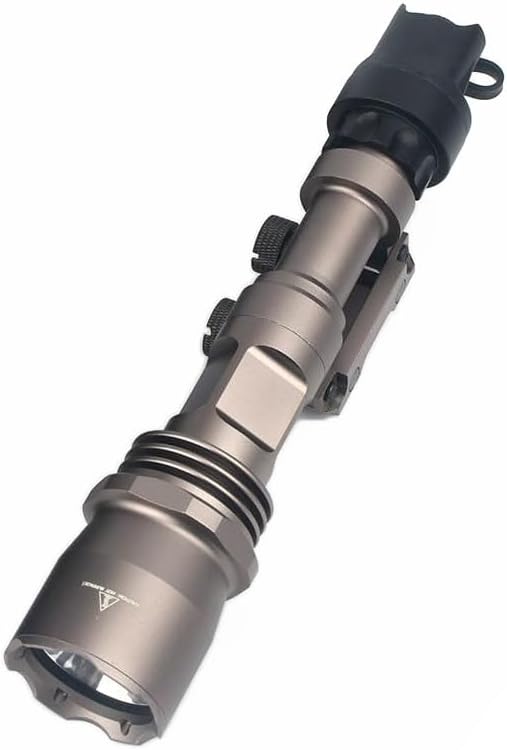 Mini M961 Scout Flashlight Torch Light,340 Lumens LED White Light Strong Flashlight,With Remote Pressure Switch Momentary Mode & Replaceable Mounting Tail Cap Base Constant Mode,For 20mm Rail(Tan8)