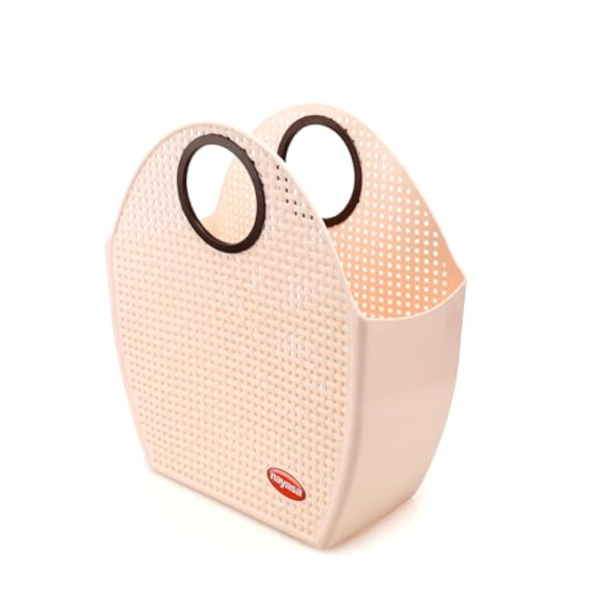 Tiffany Plastic Shopping Basket, Multipurpose with Handle, Peach