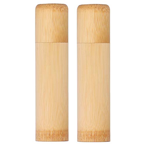 Omabeta 2pcs Eco-Friendly Tube Portable Tea Storage Cylinder Mini Round Storage Jar with a Lid for Storing Tea Coffee Beans Various 2.5 x 12cm