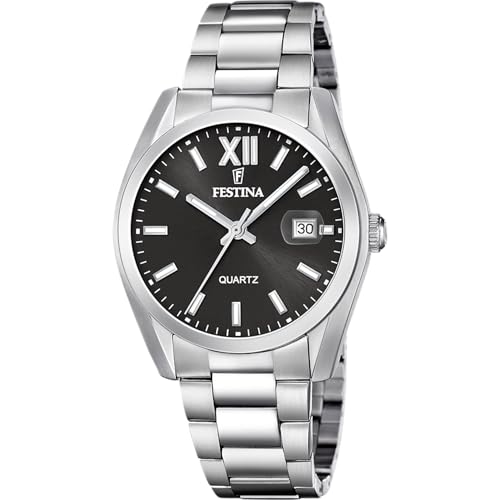 Montre Festina homme en acier inoxydable argenté F20707/6 avec calendrier