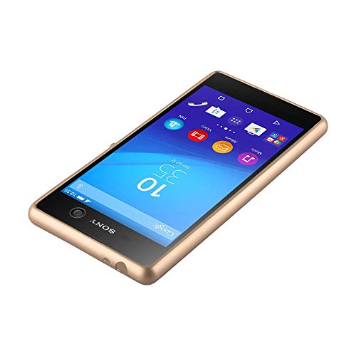 Cadorabo Case Compatible With Sony Xperia M5 In Metallic Gold - Shockproof And Scratch Resistant Tpu Silicone Cover - Ultra Slim Protective Gel Shell Bumper Back Skin #TOP7
