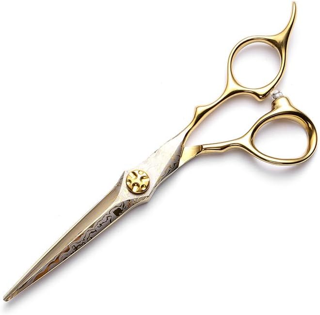 Hair Cutting Shears, 6 Inch Professional Hairdressing Set440C Steel Gold Hair Cutting Haircut Thinning Barber Cut Shears Hairdressing Set
