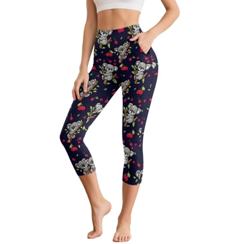 Leggings capri anti-transparencias con bolsillos para entrenamiento sin rozaduras