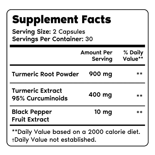 Primal Harvest Primal Turmeric Curcumin With Black Pepper 60 Capsules #TOP4