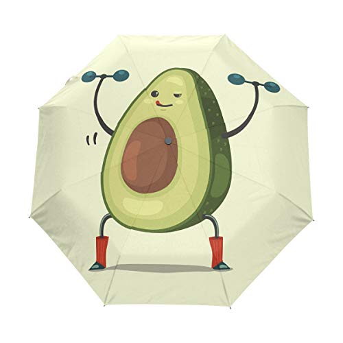 Preisvergleich Produktbild Avocado Kurzhanteln, Retro-Stil, Winddicht, automatischer Regenschirm