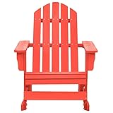 Design classique rouge : ce style Adirondack combine un aspect bois rustique avec un design d'intérieur moderne. S'adapte parfaitement aux meubles de jardin scandinaves et méditerranéens. Le dossier incurvé crée une ambiance de maison de campagne harmonieuse – un accroche-regard décoratif pour chaque oasis de plein air.