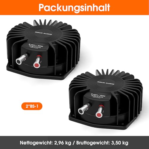 Douk Audio BS-1 Bass Shaker: 50W Hochleistungs Buttkicker – Taktiler Wandler – Subwoofer Tieftöne für Heimkino, Car Audio und Gaming Stuhl Vibrationsimmersion (1 Paar)