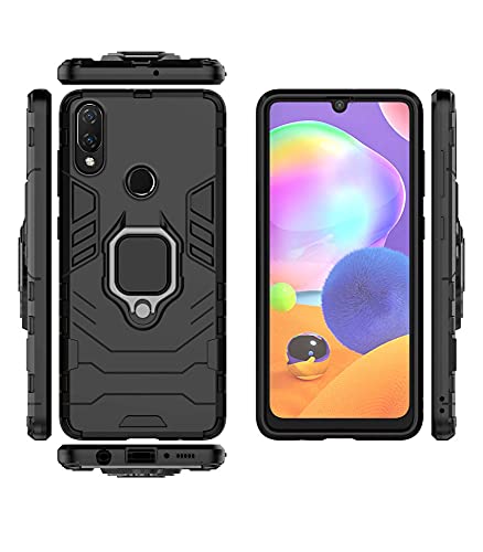 Image of Pikkme D5 Tough Armor Bumper Back Cover Case for Huawei Nova 3i |Ring Holder & Kickstand in-Built (Black)