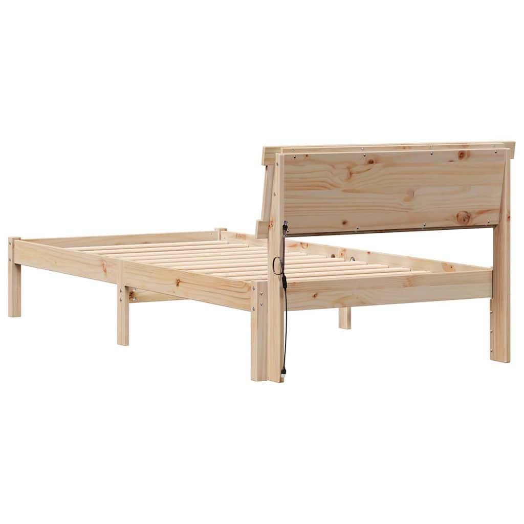 Solidne drewno sosnowe nowoczesna platforma Brązowy 75 x 190 cm