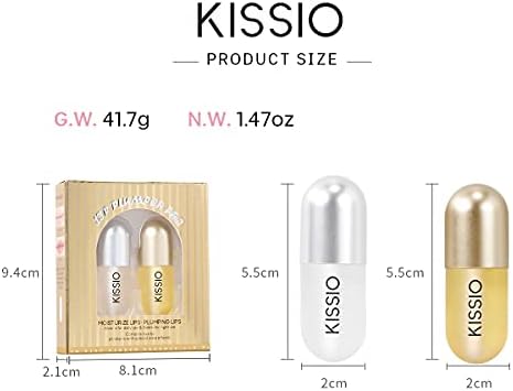 KISSIO Lip Plumper,2 PCS Natural Lip Plumper,Lip Enhancer, Natural Plumping Lip Serum, Lip Plumping Balm,Derol Lip Plumper Pro,Hydrated Beauty Lips 5.5ml, Day And Night