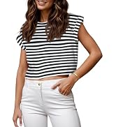 JINKESI Womens Summer Crewneck Crop Tops Causal T-Shirts Rolled Short Sleeve Basic Tees