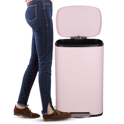 happimess Connor 2-Piece Iron Trash Can, Blush Pink by happimess - Used condition - Image 6