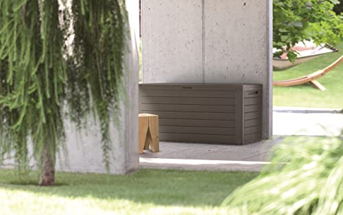 DTU24 Woodebox Gartenbox Gartentruhe Verschließbar 280 Liter Wasserabweisend 120 cm x 55 cm – Bild 3