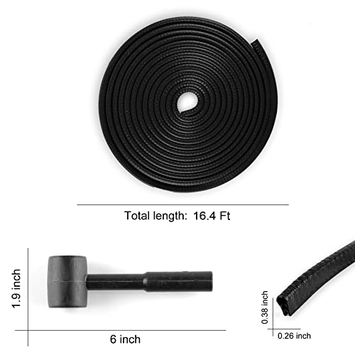 SINGARO 16.4Ft (5M) Car Door Edge Guard, No Glue Car Door Entry Guard Protective Strip, Rubber Edge Trim Car Door Protector, Applicable to Car, Truck, SUV and ATV, Car Exterior Accessories(Black)