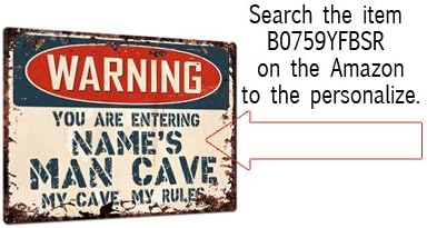 Miniatura 3 de Cartel de advertencia que estás entrando en la cueva del hombre de SCOTT's Chic, estilo retro, rústico, 9.0 x 12.0 in de metal, para almacenar la