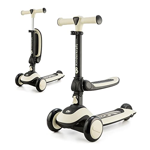Kinderkraft Halley Scooter 2 in 1, Kinderroller ab 1 Jahr bis zu 50 kg, Tretroller, Dreirad Roller mit Klappbar Sitz, LED Räder, Höheverstellbare Lenker, Zusammenklappen, Modernes Design, Weiß Kinderkraft Halley Scooter 2 in 1, Kinderroller ab 1 Jahr bis zu 50 kg, Tretroller, Dreirad Roller mit Klappbar Sitz, LED Räder, Höheverstellbare Lenker, Zusammenklappen, Modernes Design, Weiß