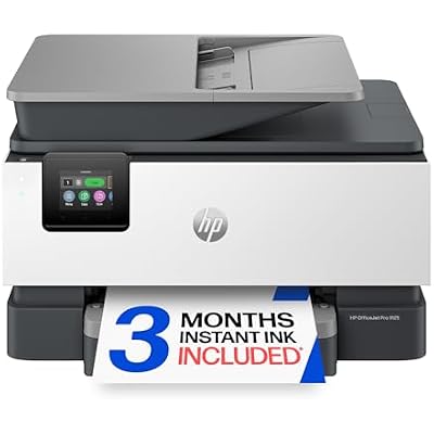 HP OfficeJet Pro 9125 Wireless All-in-One Color Inkjet Printer, Print, Scan, Copy, Fax, ADF, Duplex Print/scan, Best-for-Office, 3 Month Trial of Instant Ink Included, AI-Capable (C2VZ0A)