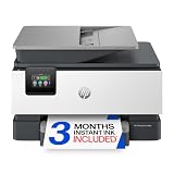 HP OfficeJet Pro 9125 Wireless All-in-One Color Inkjet Printer, Print, Scan, Copy, Fax, ADF, Duplex Print/scan, Best-for-Office, 3 Month Trial of Instant Ink Included, AI-Capable (C2VZ0A)