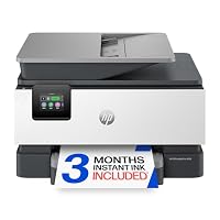 HP OfficeJet Pro 9125 Wireless All-in-One Color Inkjet Printer, Print, Scan, Copy, Fax, ADF, Duplex Print/scan, Best-for-Office, 3 Month Trial of Instant Ink Included, AI-Capable (C2VZ0A)