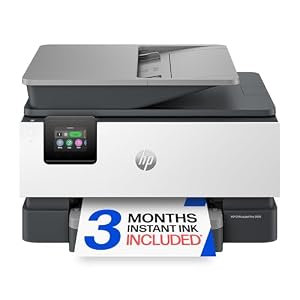 HP OfficeJet Pro 9125 Wireless All-in-One Color Inkjet Printer, Print, Scan, Copy, Fax, ADF, Duplex Print/scan, Best-for-Office, 3 Month Trial of Instant Ink Included, AI-Capable (C2VZ0A)