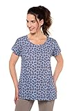 Dekoratives Blättermuster GINA LAURA Damen Tunika, Blättermuster, Oversized, Halbarm persischblau L 724654 72-L