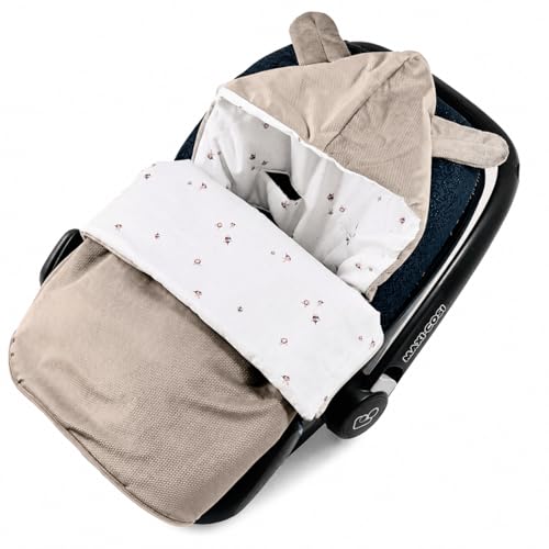 Chancelière bébé chaude universelle beige pour poussette buggy et coque