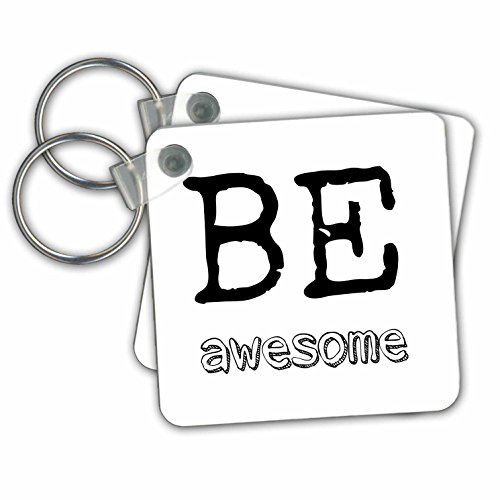 Porte-clés 3dRose KC 180117 Xander Citations avec fond blanc BE Awesome