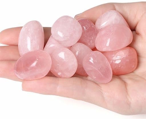 Miniatura 2 de YATOJUZI Piedras de cristal naturales pulidas de cuarzo rosa de 1 libra, piedras preciosas de cristal a granel al por mayor para el equilibrio de