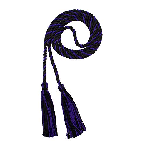 Image of Graduation Honor Cord - Black /Purple - Every School Color Available - Made in USA